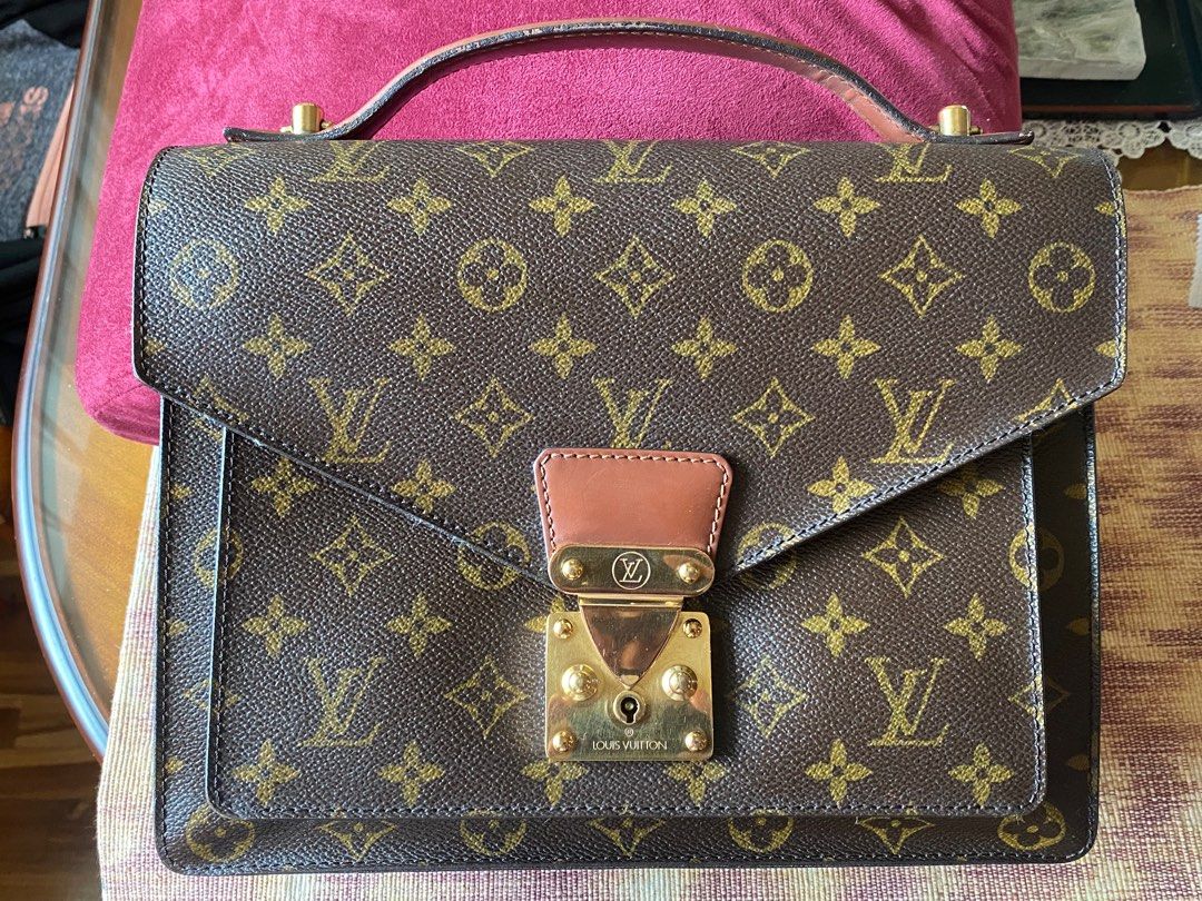 Louis Vuitton 2003 Monceau 28 Two-Way Handbag (Category: Luxury Bags & Wallets) located in Makati City. Submitted by declutterteacher (Listing ID 1400633361, Image 1). Description: Depth 1.96 in Height 8.66 in Width 11.02 in 🤍 original | no receipt| dust bag & box & strap & bag key included 🤍 good condition but with slight tear 🤍 france, october 1997 slightly negotiable.