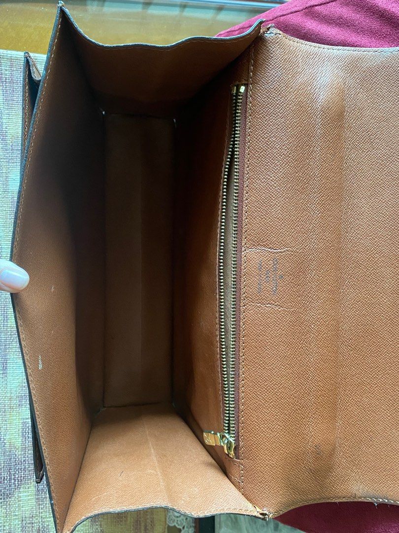 Louis Vuitton 2003 Monceau 28 Two-Way Handbag (Category: Luxury Bags & Wallets) located in Makati City. Submitted by declutterteacher (Listing ID 1400633361, Image 3). Description: Depth 1.96 in Height 8.66 in Width 11.02 in 🤍 original | no receipt| dust bag & box & strap & bag key included 🤍 good condition but with slight tear 🤍 france, october 1997 slightly negotiable.