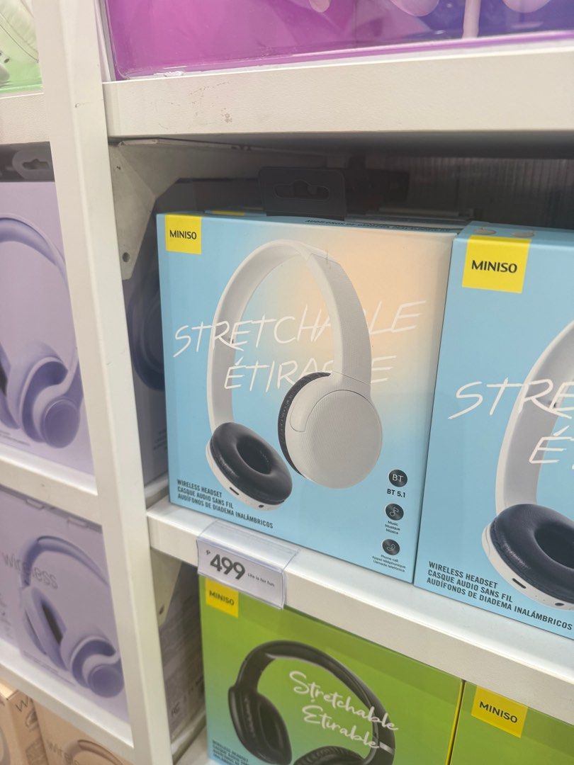 Miniso Wireless Headset Headphones Earphones (Category: Headphones & Headsets) located in Manila. Submitted by prelvdtingz (Listing ID 1400775489, Image 1). Description: bnew! never been used. orig price is 499 selling for 300.