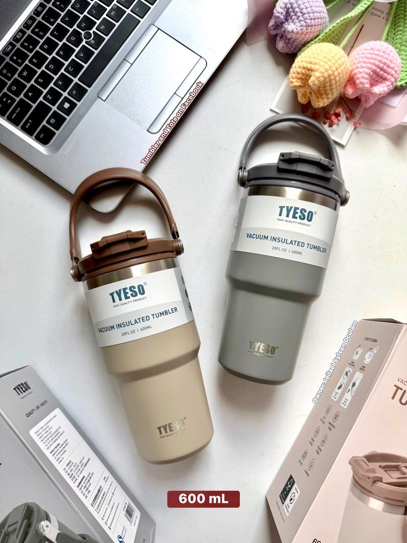 TYESO Multipurpose Vacuum Insulated Tumblers (Category: Water Bottles & Tumblers) located in Las Pinas. Submitted by iyebelskiii_sellerera (Listing ID 1390892402, Image 2). Description: ✨ALL TUMBLERS ARE BRAND NEW, SEALED & OFFICIALLY SOURCED FROM TYESO PH✨ - sizes available: 600 mL / 750 mL / 900 mL / 1200 mL - colors available: 600 mL: Purple & Mint Green 750 mL: Blue / Mint Green / Vanilla / Dark Pink 900 mL: Vanilla / Light Pink / Purple 1200