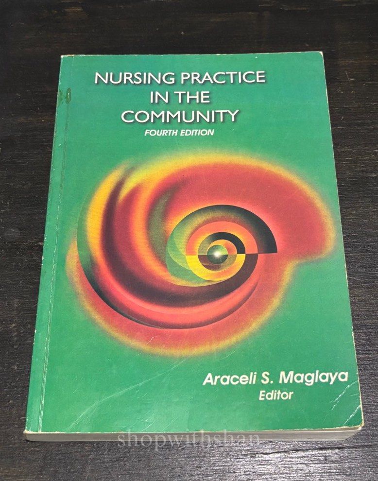📗 Nursing Practice in the Community - Fourth Edition (Category: Textbooks) located in Paranaque City. Submitted by shopwithshan_ (Listing ID 1400634619, Image 1). Description: ⋆.𐙚 ̊ Condition: •No highlights/annotations •Minor discoloration on the sides due to age •Good as new on the inside • No missing or torn pages ⌯⌲Terms: • Pay as you order (payment first) • Shipping fee shouldered by the buyer 𓈒⟡₊⋆∘ RFS: decluttering MOP: +Gcash/Bank tran