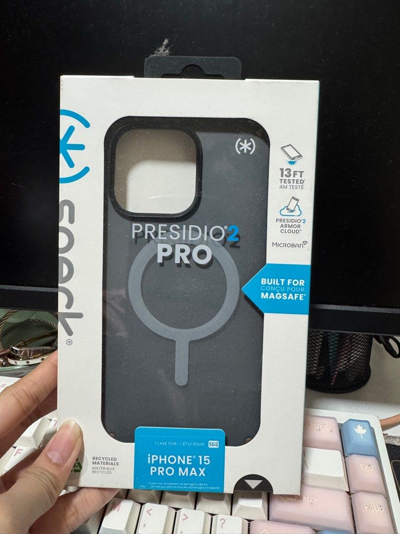Speck Case iPhone 15 Pro Max (Category: Cases & Sleeves) located in Pasay City. Submitted by merchantsaki (Listing ID 1400763349, Image 1). Description: - Decluttering - Magsafe in the case is slightly unsticking, you can just glue it back if want..