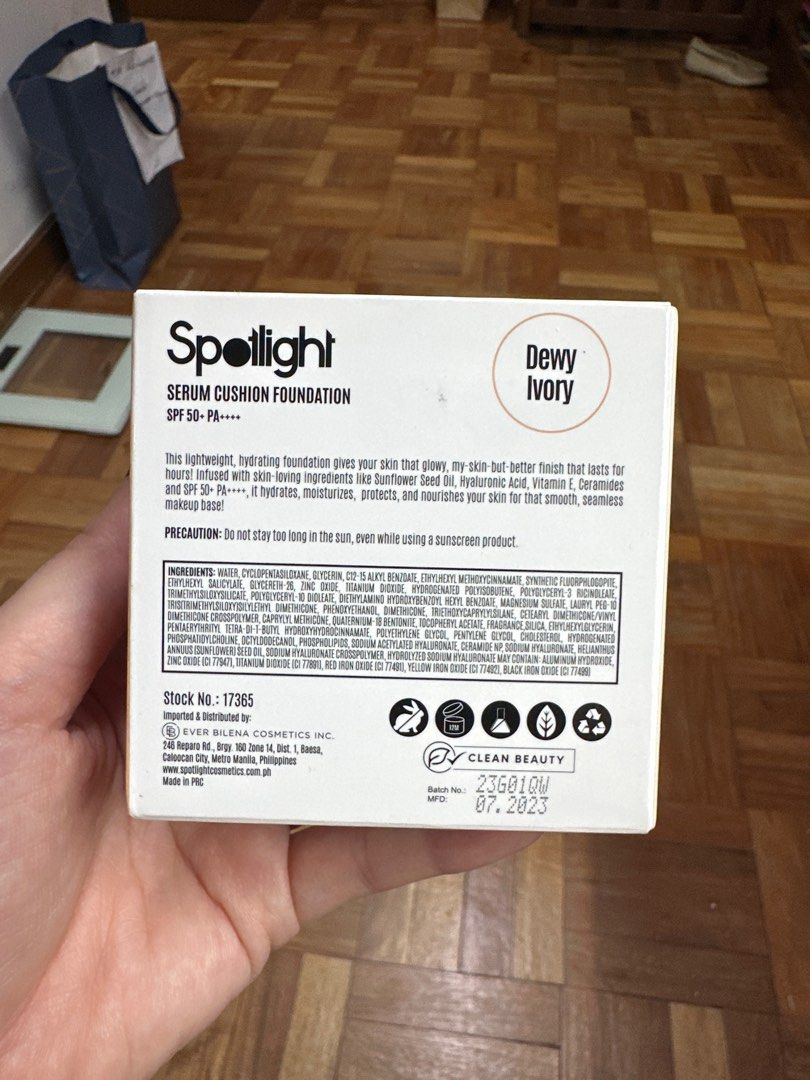 Spotlight Serum Cushion Foundation - Dewy Ivory (Category: Makeup) located in Muntinlupa City. Submitted by toomuchstuff17 (Listing ID 1400709482, Image 2). Description: Original price: ₱895.