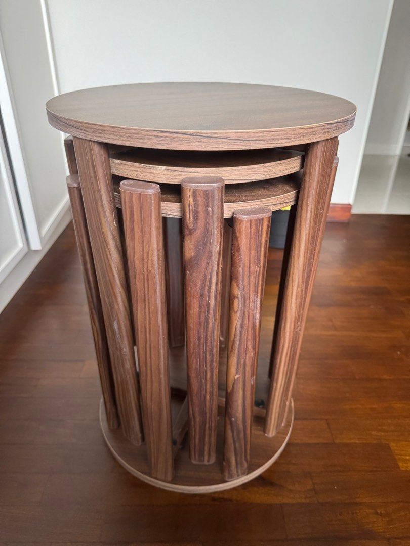 Stackable chairs (Category: Chairs) located in Singapore. Submitted by trin. (Listing ID 1400636390, Image 2). Description: 4 chairs included When all chairs stacked can double up as side table.