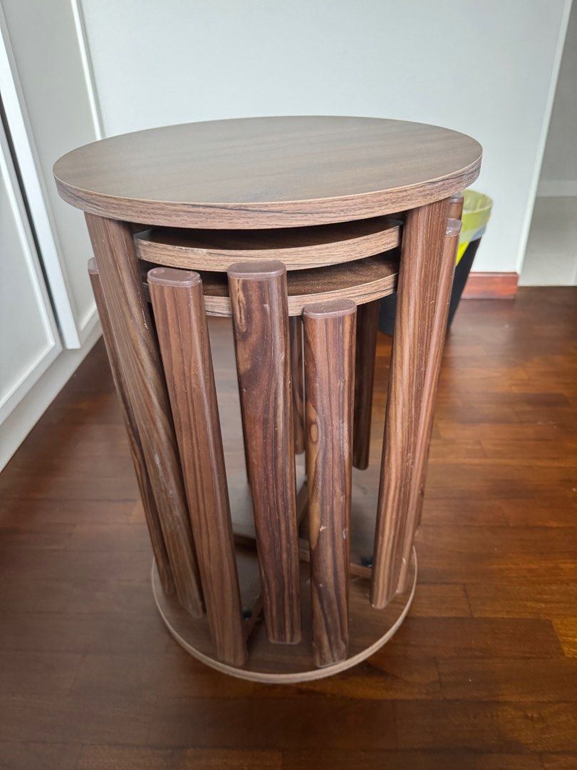 Stackable chairs (Category: Chairs) located in Singapore. Submitted by trin. (Listing ID 1400636390, Image 1). Description: 4 chairs included When all chairs stacked can double up as side table.