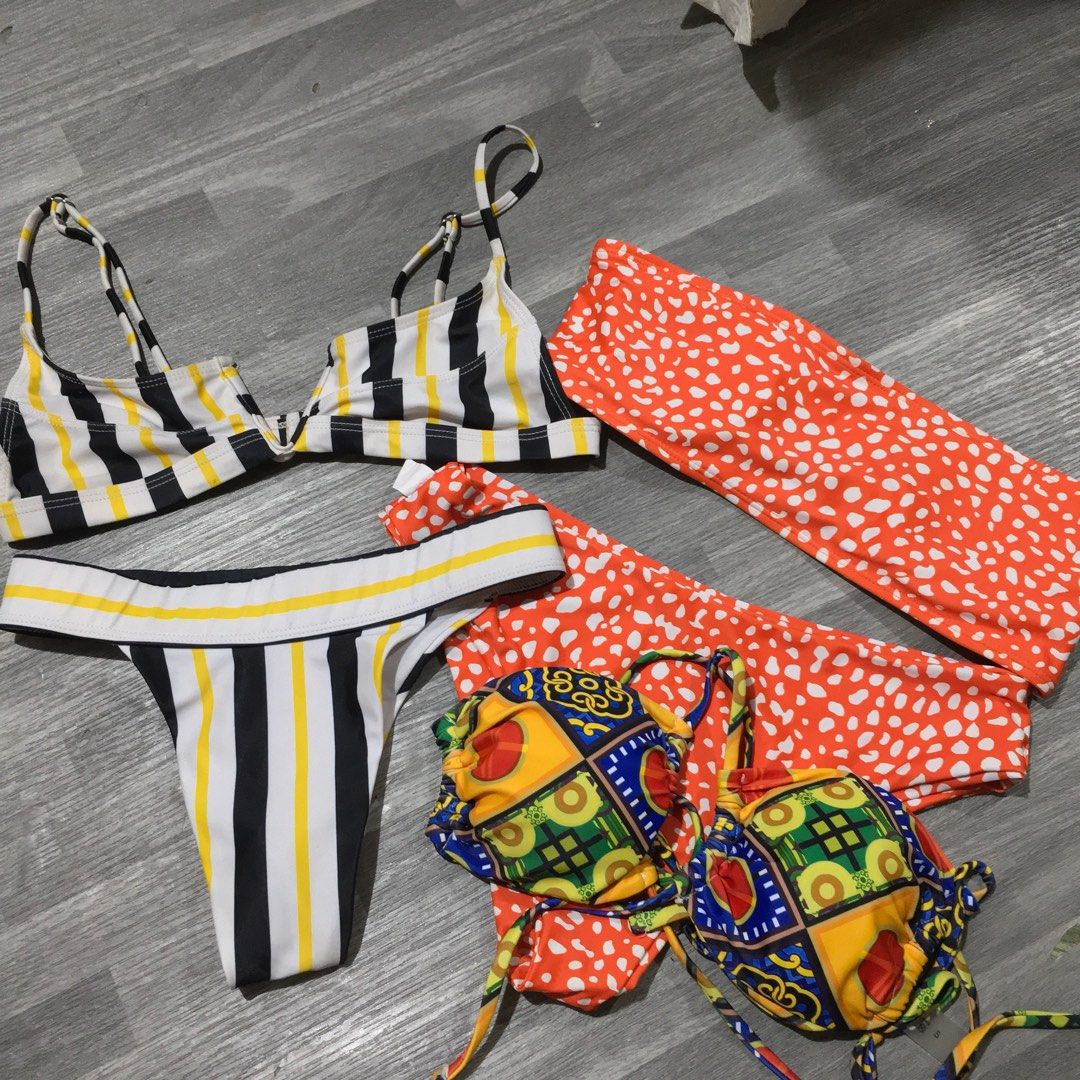 Striped and Printed Bikini Set (Category: Bikinis & Swimsuits) located in Mandaluyong City. Submitted by needs99 (Listing ID 1400770434, Image 1). Description: Once lang nagamit pareho .