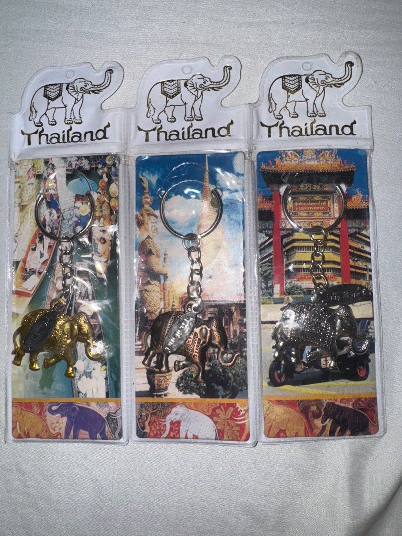 Thailand Keychains (Category: Vintage Collectibles) located in Mandaluyong City. Submitted by jaykehee (Listing ID 1400747188, Image 2). Description: Elephant keychains from Thailand, still in original packaging. ₱60 each! Can give discount if buying 3+.