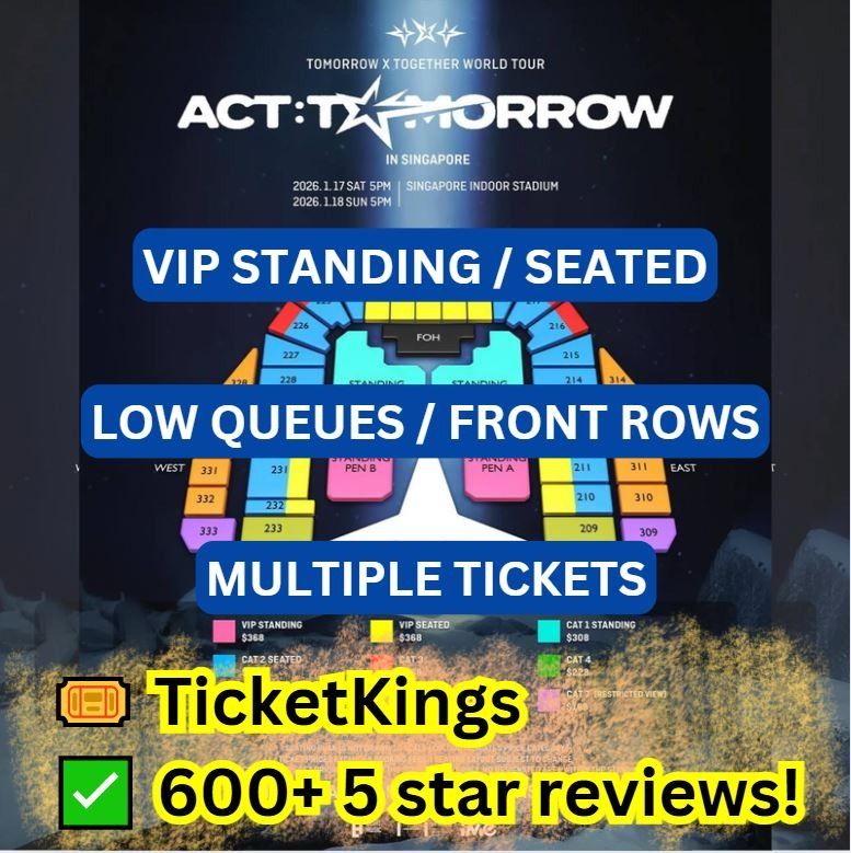 TXT TOMORROW X TOGETHER WORLD TOUR IN SINGAPORE CONCERT TICKETS | VIP ...