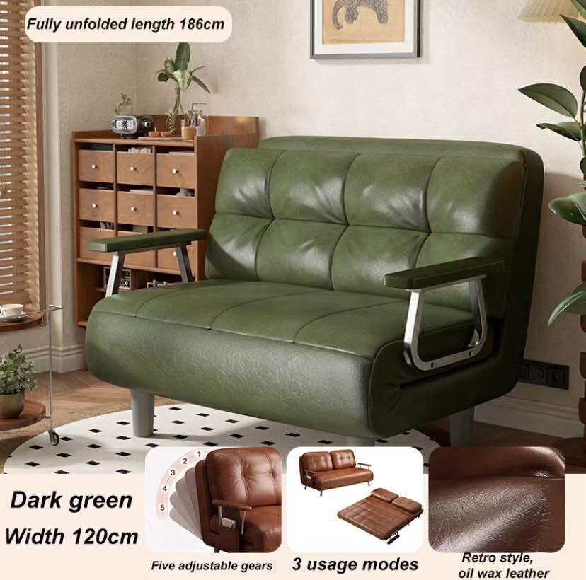 V Foldable Leather Sofa Bed (Category: Chairs) located in Manila. Submitted by dolorchris69891 (Listing ID 1400647149, Image 2). Description: Foldable Leather Sofa Bed Made of High Quality Materials Removable and Washable 65cm - 8000 120cm- 11,000.