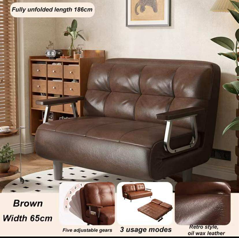 V Foldable Leather Sofa Bed (Category: Chairs) located in Manila. Submitted by dolorchris69891 (Listing ID 1400647149, Image 3). Description: Foldable Leather Sofa Bed Made of High Quality Materials Removable and Washable 65cm - 8000 120cm- 11,000.