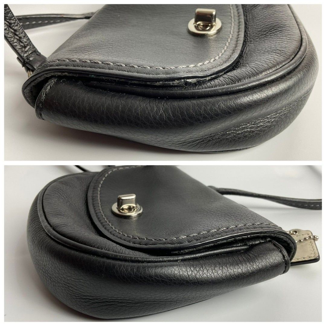 Auth Coach mini parker bag (Category: Luxury Bags & Wallets) located in Caloocan City. Submitted by siftedthriftedph (Listing ID 1400856307, Image 3). Description: Hard to find piece Flaw is in the inside flap otherwise maganda pa talaga siya L-5.75in x H-4.75in Super mahal ng vintage Coach ngayon Wag na po mag msg kung maselan.