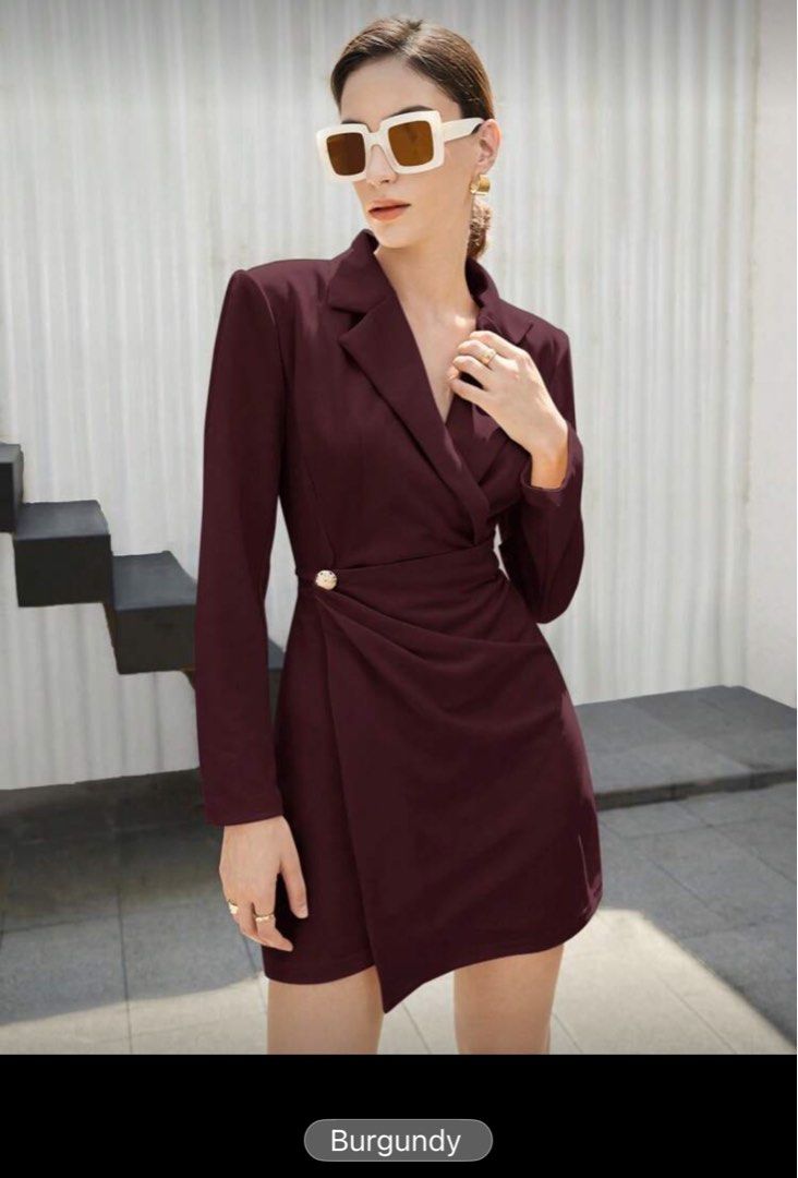 Blazer (formal ) Dress Burgundy (Category: Dresses) located in Quezon City. Submitted by plines (Listing ID 1400786975, Image 2). Description: XS - small.