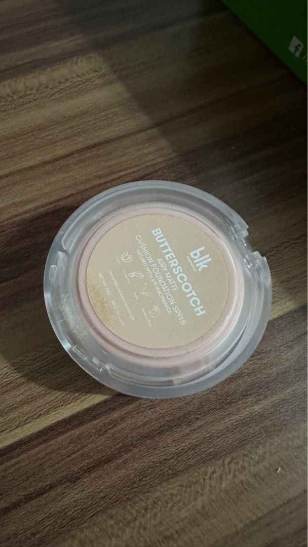 BLK Airy Matte Cushion Foundation (Category: Makeup) located in Manila. Submitted by vrnykshv (Listing ID 1400922949, Image 2). Description: Used once only to try. Bought for Php750 in Watsons SM MOA last August 2025. Guaranteed authentic. No box included. I already threw it away. Shade: Butterscotch Medium Neutral Undertone RFS: Opted for another shade that matches my skin better Loc.: Makati City.