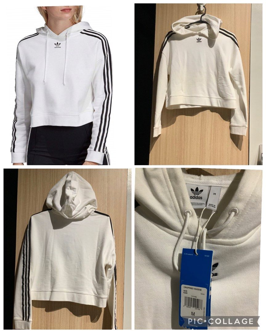 BN Adidas Crop Hoodie (Category: Coats, Jackets and Outerwear) located in Paranaque City. Submitted by loopystrunk (Listing ID 1400804197, Image 1). Description: Brandnew with Tag White Cropped Hoodie .