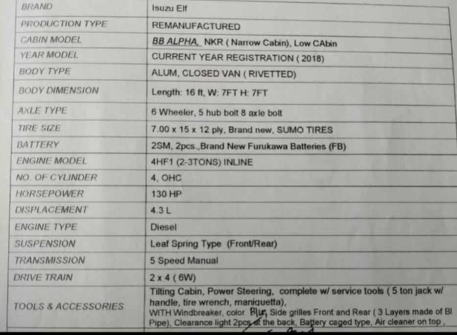 Closed Van Truck For Sale (Category: Heavy Vehicles) located in Manila. Submitted by deliverysa79710 (Listing ID 1400827799, Image 3). Description: 🚛 FOR SALE: Isuzu Elf Closed Van (Sobida Rebuilt) 🚛 ✅ No Truck Ban – Engine Plate #4 ✅ Casa Maintained at Sobida Plant (just serviced, no issues) ✅ Brand New Tires – Ready to Roll ✅ 6-Wheeler | Manual Transmission ✅ Durable Isuzu Aluminum Closed Van Body 📌 Viewing Location: Sunnyville East Manor, A