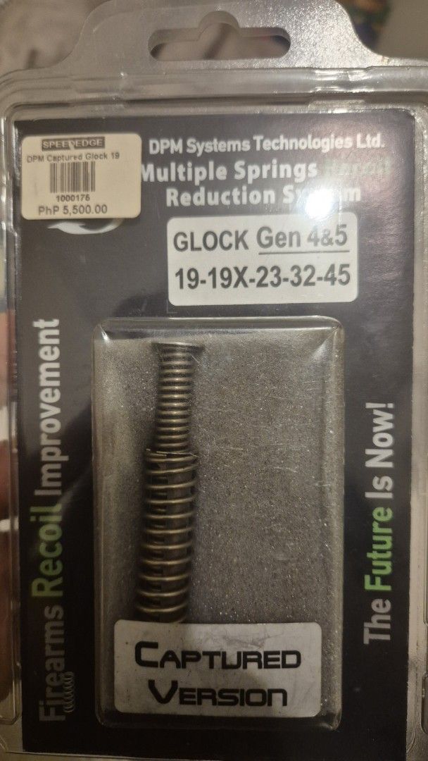 DPM Systems Glock Gen 4&5 Recoil Reduction System (Category: Action & Battle Toys) located in San Juan City. Submitted by kneels06 (Listing ID 1400842509, Image 1). Description: DPM recoil reduction Spring for G19 gen 4 and 5.