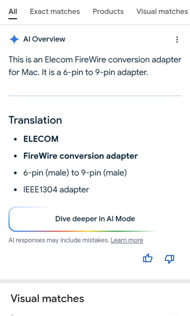 Firewire for Mac Flashdrive type (Category: Cables & Adaptors) located in Taguig. Submitted by mgaabubotniligaya (Listing ID 1400796961, Image 3). Description: Japan Surplus Item Preloved as is declared (not tested) Bawal sa maarte at maselan No return. No refund..