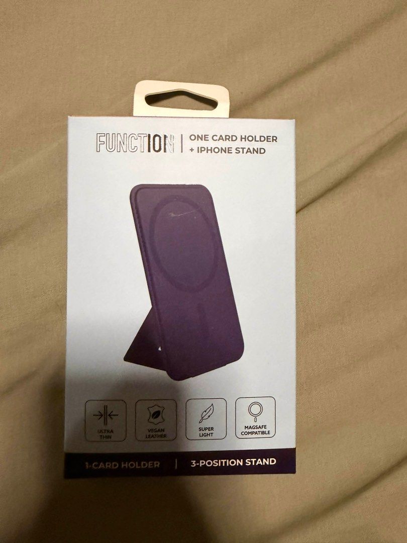 Function101 Card Holder + iPhone Stand (Category: Mounts & Holders) located in Marikina City. Submitted by leesterine (Listing ID 1400938584, Image 1). Description: Brand new, authentic, sealed RFS Extra.