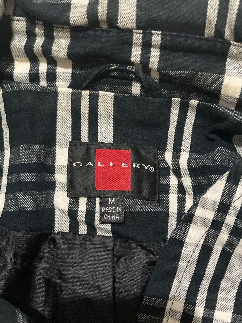 Gallery Plaid Checkered Button Coat Jacket (Category: Coats, Jackets and Outerwear) located in Taguig. Submitted by schdxt (Listing ID 1400951153, Image 3). Description: Gallery plaid checkered button coat jacket. Used once only, in very good condition. Size medium in women's clothing. MOP: Gcash/Paymaya MOS: Gogoexpress/Lalamove.