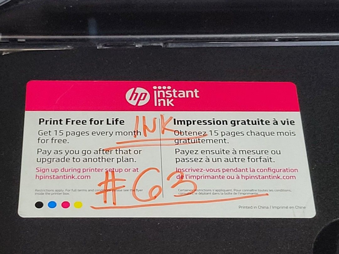 HP DeskJet 3637 Printer (Category: Printers, Scanners & Copiers) located in Manila. Submitted by nostradamut (Listing ID 1400878743, Image 2). Description: For Sale: HP DeskJet 3637 printer with scanner and copier with Bluetooth functions. Includes a 63XL ink cartridge (Black only). The printer has a paper tray and control panel with various function buttons. Serial number is CN78N4H0DN. *DISCLAIMER* - black cartridge only. no more colored cartri