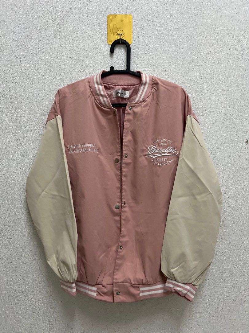 BASEBALL jacket (Category: Coats, Jackets and Outerwear) located in Baling. Submitted by m_i_a_a (Listing ID 1400852172, Image 1). Description: Dusty PINK Never used since I bought it. I purchased it in Melaka. ORIGINAL price RM69.9.
