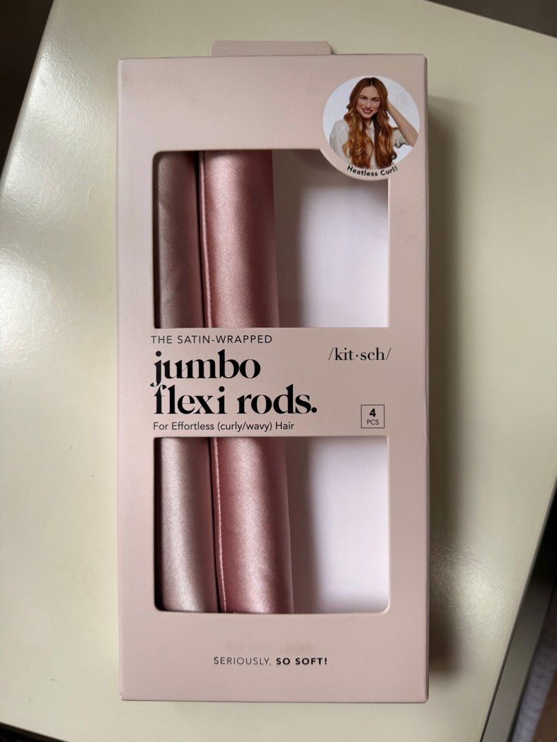 Kitsch Jumbo Heatless Hair Curlers - Satin wrapped flexi rods (2 pc ...