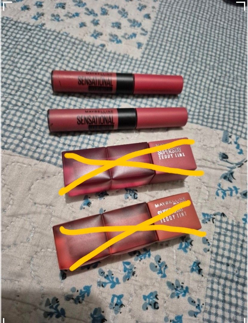 Lip tints (Maybelline and Pinkflash) (Category: Makeup) located in Caloocan City. Submitted by moonempath29 (Listing ID 1397932818, Image 1). Description: Selling my Maybelline Sensational Liquid Matte Lip Tints and pinkflash lip cream 😊 Only swatched once on arm and no longer used since Each is for Php 100 Rfs: Not my shade 😔 Mode of payment: Gcash, bank payment Shipping options: Lalamove, gogo xpress * Buyer can also use other shipping method