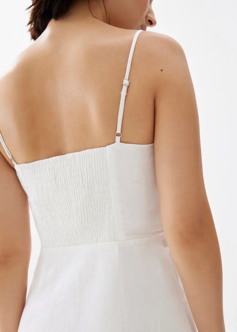emi linen fit & flare midi dress Emi Linen Fit & Flare Midi Dress