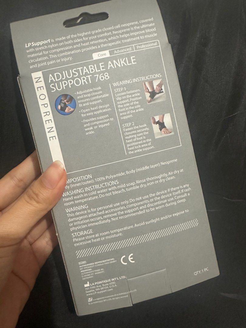 LP 768 Adjustable Ankle Support Size Small (Category: Braces, Support & Protection) located in Malabon City. Submitted by oddflower_343683 (Listing ID 1400852211, Image 2). Description: bought sa orange app but its kind of small for me sf fee shouldered by buyer.