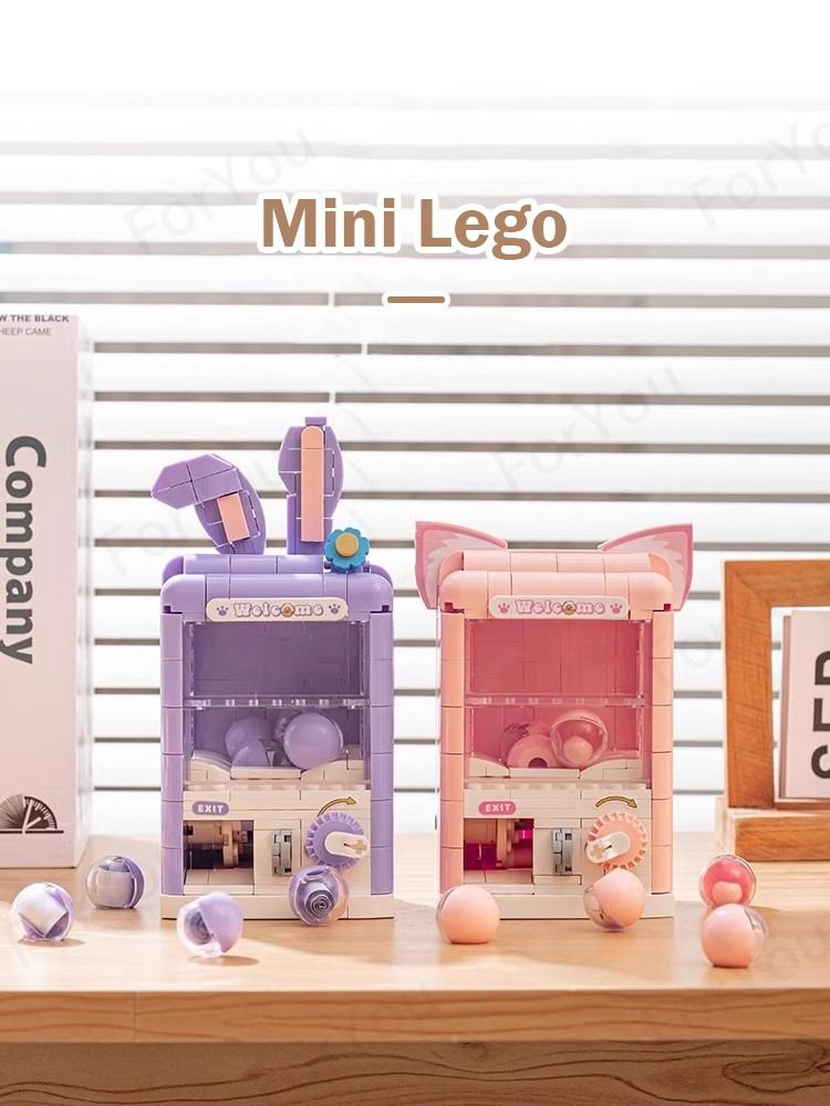 Micro Blocks Gashapon Machine - Bunny & Cat Design (Category: Interactive Toys) located in Singapore. Submitted by siewyenglim-37400 (Listing ID 1400916969, Image 3). Description: (only pink color available) - Adorable micro block gashapon machines! - Features cute bunny and cat designs. - Perfect for gifting or collecting. - Twist the knob for a surprise! - Reloadable design for endless fun. - Great for stress relief. .