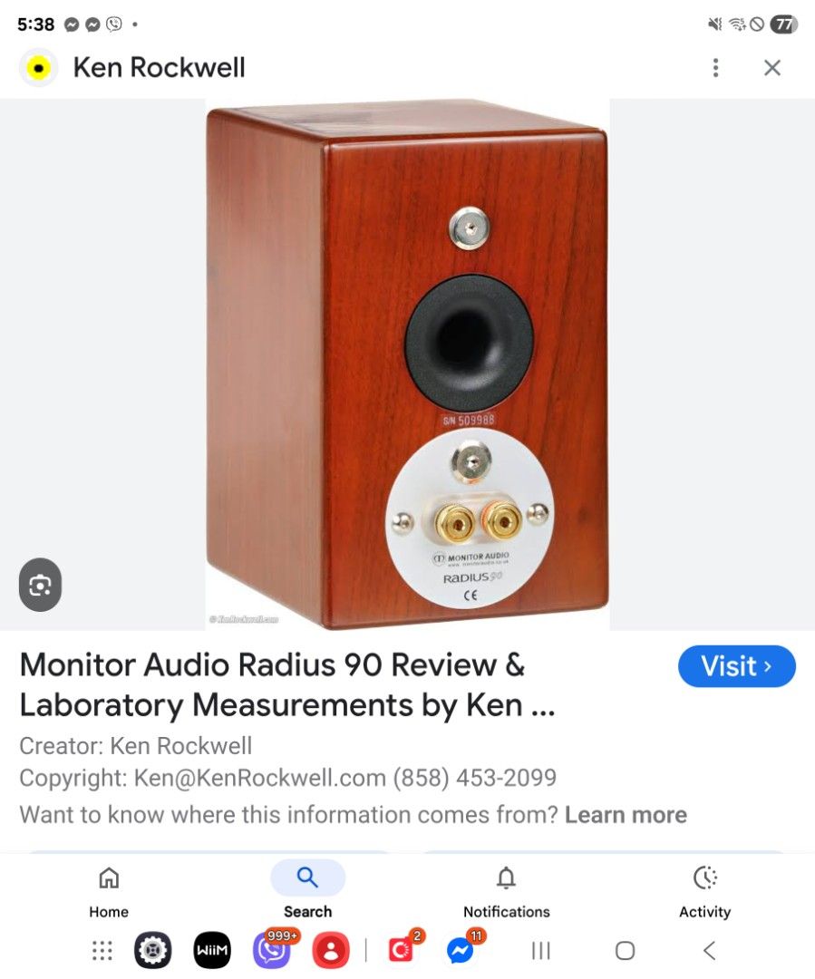 Monitor Audio Radius 90 Walnut Speakers (Category: Soundbars, Speakers & Amplifiers) located in Quezon. Submitted by family.pascua (Listing ID 1400879220, Image 2). Description: Monitor Audio Radius 90 speakers in walnut finish. Designed for audio playback..