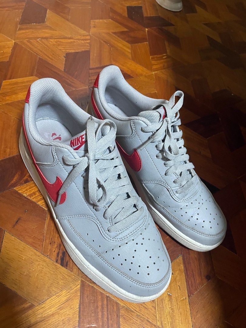 Nike Court Vision Low Grey Red (Category: Sneakers) located in Marilao. Submitted by goldendog.c97e4a (Listing ID 1400963997, Image 2). Description: Pasalubong from canada. Used a few times before. Di na nagagamit. Sayang lang.