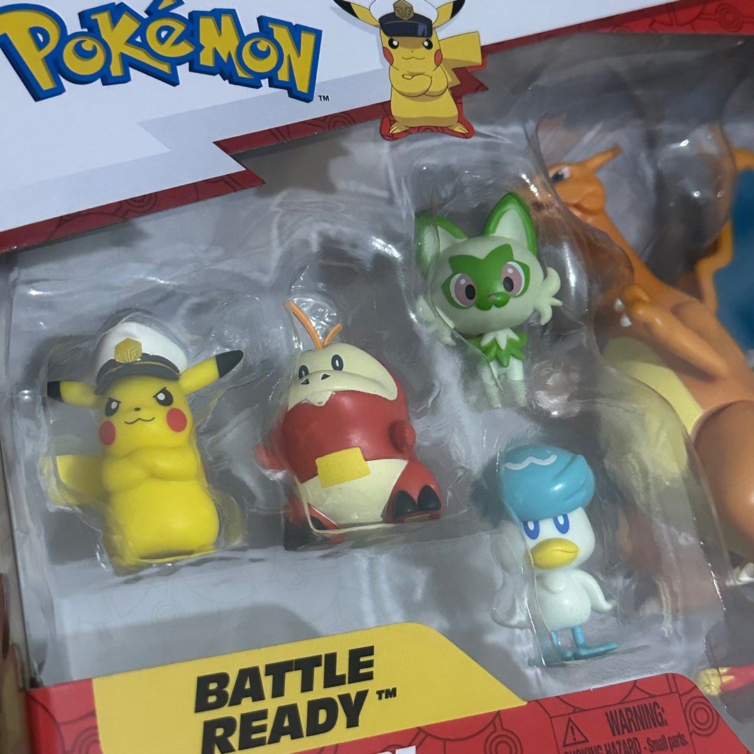 Pokemon Battle Ready Multi-Pack (Target Exclusive) (Category: Card Packs) located in Quezon City. Submitted by zelmanuel (Listing ID 1400779912, Image 2). Description: TARGET EXCLUSIVE: Sealed and brand new - captain pikachu - charizard - fuecoco - quaxly - sprigatito Meet up: SM North, Fishermall Q Ave, Walter Mart Munoz, Trinoma, Vertis, Centris, West Ave Pickup loc: West Ave..