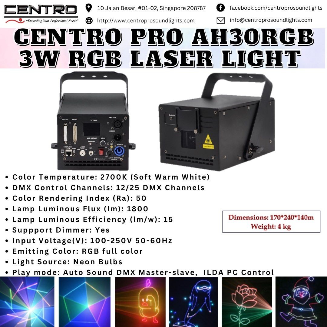 Centro Pro AH30RGB 3W RGB Laser Light., Furniture & Home Living ...