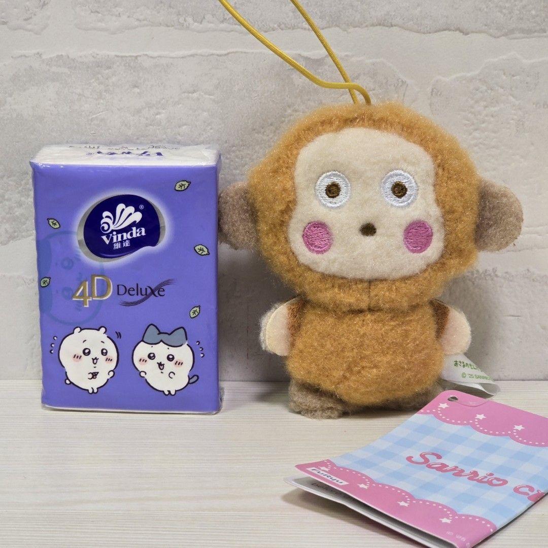 Sanrio 角色毛茸茸扁身吊飾公仔 毛公仔 掛飾 掛件 吊件 Sanrio Characters 馬騮仔 OSARUNOMONKICHI ...