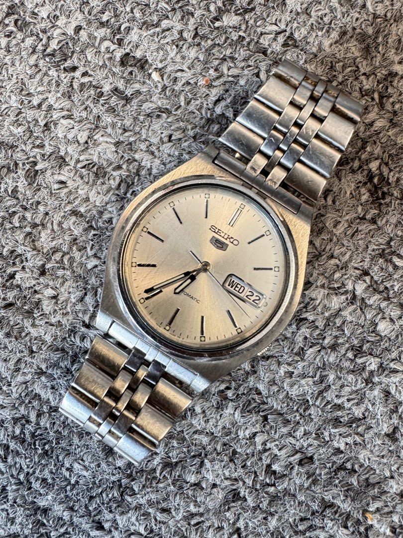 Seiko Gray Sunburst Dial 7S26 Automatic Vintage Watch