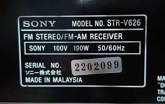 Sony Stereo Receiver 120w all channels 110v (Category: Soundbars, Speakers & Amplifiers) located in Bulacan. Submitted by rhodgz (Listing ID 1400862379, Image 3). Description: walang issue, all channel working Price P6,500 only near Vakenzuela City area Sony STR-V626 stereo am/fm receivr 190w, from Japan 110v front: 120w rear: 120w center: 120w 26 sound effects malinis ang tunog, walang humming or any static or crackling sound good as new ang per