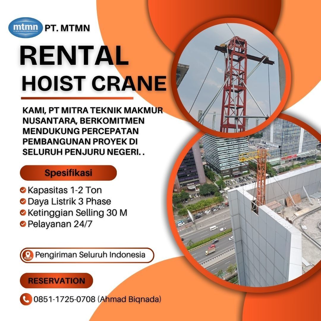 Tempat Sewa Hoist Crane Kudus, 0851-1725-0708, Rental Alat Proyek PT ...