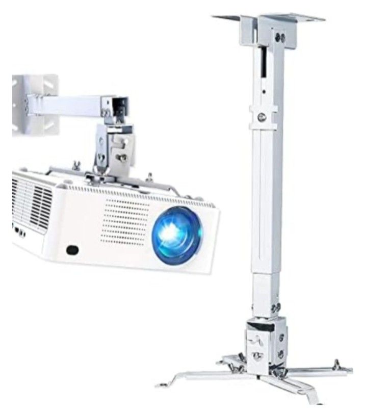 Universal Projector Mount - Ceiling and Wall (Category: Projectors) located in Manila. Submitted by zarjoaquin16865 (Listing ID 1400882774, Image 1). Description: Versatile projector mount for ceiling or wall. White metal construction with adjustable features for optimal positioning. Includes base and wall bracket..