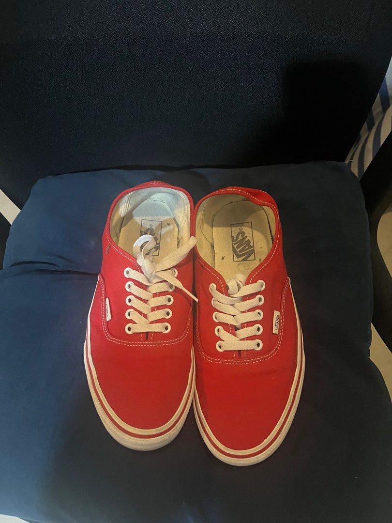 Vans Authentic Red Sneakers (Size: US Men 9.5) (Category: Sneakers) located in Quezon City. Submitted by brightshark-d992 (Listing ID 1400932516, Image 3). Description: Delivery only (shipping cost to be shouldered by buyer).