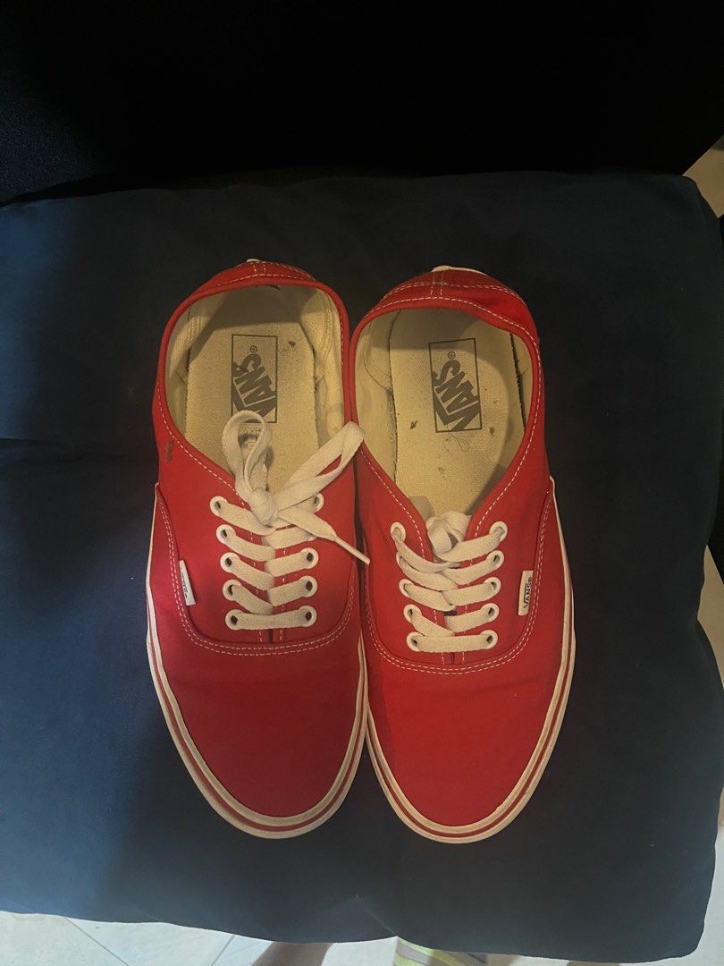 Vans Authentic Red Sneakers (Size: US Men 9.5) (Category: Sneakers) located in Quezon City. Submitted by brightshark-d992 (Listing ID 1400932516, Image 2). Description: Delivery only (shipping cost to be shouldered by buyer).