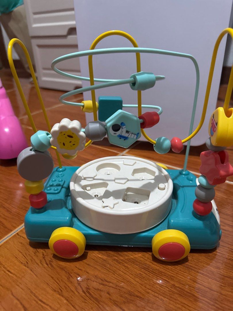 VTech Sit-to-Stand Learning Walker & Toys Bundle (Category: Infant Playtime) located in Manila. Submitted by urwholesaleshopph (Listing ID 1400940155, Image 2). Description: Bundle includes a VTech Sit-to-Stand Learning Walker, an elephant-themed basketball toy, and a bead maze toy. The walker features a detachable activity panel with piano keys, animal buttons, and other interactive elements. The elephant toy has a basketball hoop and buttons. T
