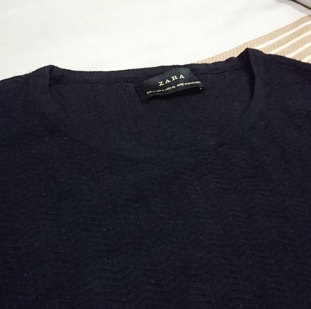 Zara Crewneck Sweater Knit/Rajut Hitam/Black Medium