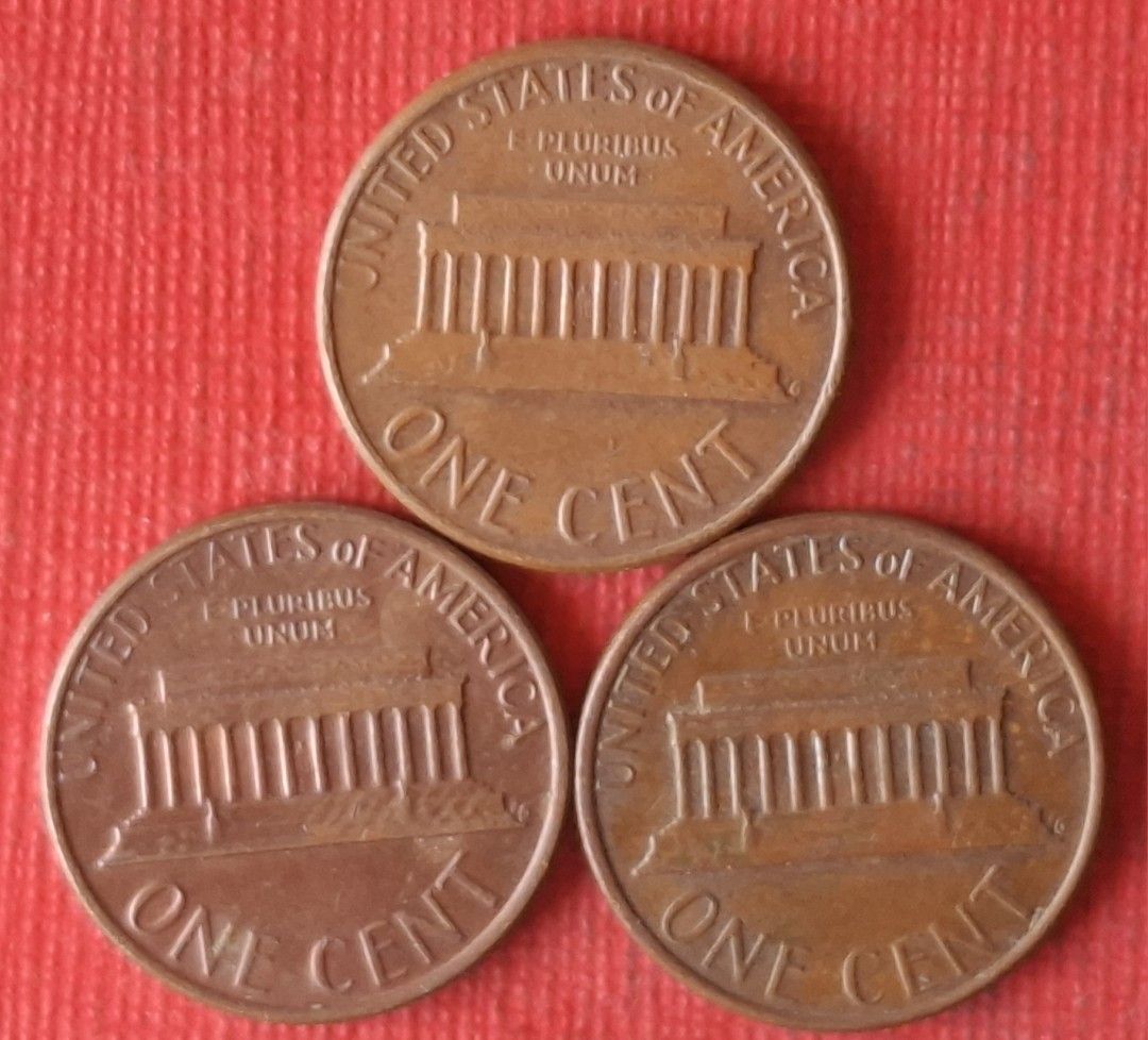 古幣／741美國各年代〔林肯〕1分（3枚合拍，保真，品相良好）。, 書籍、休閒與玩具, 收藏、紀念品, 錢幣、紙鈔在旋轉拍賣