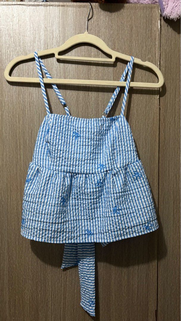 Blue Striped Shorts Set (Category: Sets or Coordinates) located in Quezon City. Submitted by mikaaaaachu (Listing ID 1401066363, Image 3). Description: Used once Size XS.