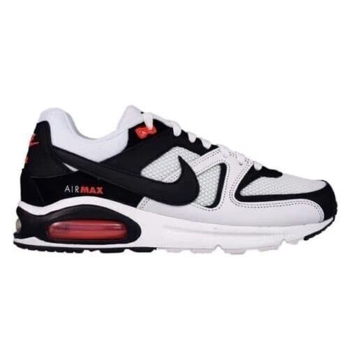 Brandnew Nike Air Max Command Sneakers (Category: Sneakers) located in San Carlos. Submitted by walkthisway.16 (Listing ID 1401121350, Image 2). Description: Nike Air Max Command sneakers in a white, black, and red colorway. Features the iconic Air Max bubble in the heel. The shoes have a mesh upper for breathability and a durable rubber outsole. The Nike swoosh is prominently displayed on the sides. The Air Max logo is visible on the side of the