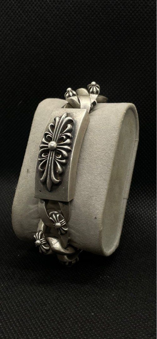Chrome Hearts Bracelet Sterling Silver (Category: Jewelry) located in Lipa City. Submitted by tadora.co (Listing ID 1401041994, Image 1). Description: Chrome Hearts Bracelet 925 Silver 148.8 Grams 👑34999Php all items are thrifted and pre loved so manage your expectation condition may vary due to lighting : sf is shouldered by the buyer..