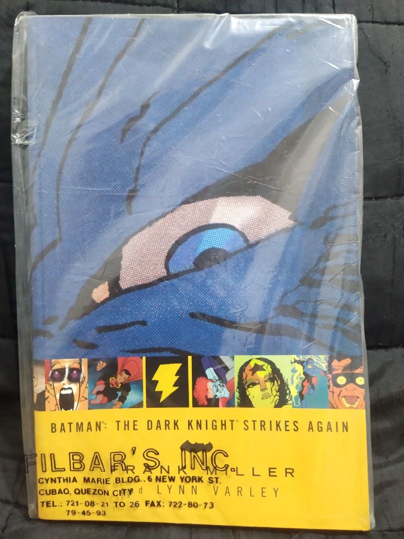 DC Comics BATMAN: THE DARK KNIGHT STRIKES AGAIN Trade Paperback (Category: Comics & Manga) located in Manila. Submitted by ace.hobbies (Listing ID 1401024925, Image 1). Description: 🏷️ Item for Sale DC Comics BATMAN: THE DARK KNIGHT STRIKES AGAIN Trade Paperback 🔎 Item Description: - Compiles Batman: The Dark Knight Strikes Again #1-3 with bonus materials. - Batman: The Dark Knight Strikes Again and DK2, is a 2001–2002 DC Comics three-issue lim