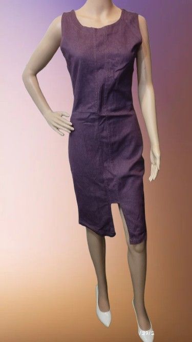 Purple Denim Dress 💜 (Category: Dresses) located in Marikina City. Submitted by izzy_00 (Listing ID 1401083957, Image 1). Description: purple in color soft denim best fit S-M front slit payment sent Tru my Maya account..