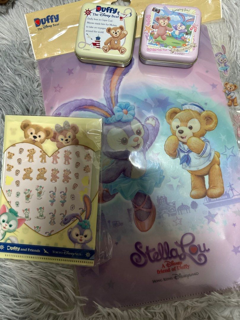 Duffy & friends folder, sticker set & tin can (Category: Stationery & School Supplies) located in Pasay City. Submitted by biancabee25 (Listing ID 1401131078, Image 1). Description: Sold as set only Folder, tin can Sticker set 3 pcs missing sticker only.